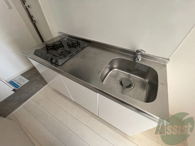 キッチン　キッチンはシックなデザインでした。洗い場も大きい。