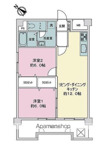 ＪＲ鹿児島本線 博多駅 徒歩12分 11階建 築42年の間取り写真