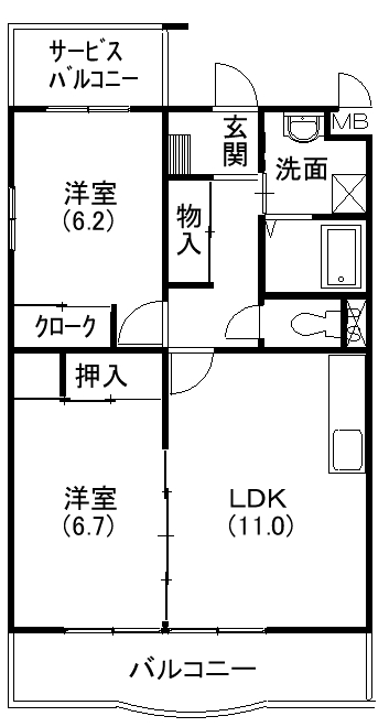 ガーデンロゼ弁天の間取り写真