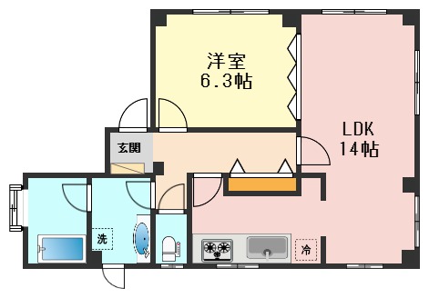 ＪＲ総武線 新小岩駅 徒歩15分 3階建 築38年の間取り写真