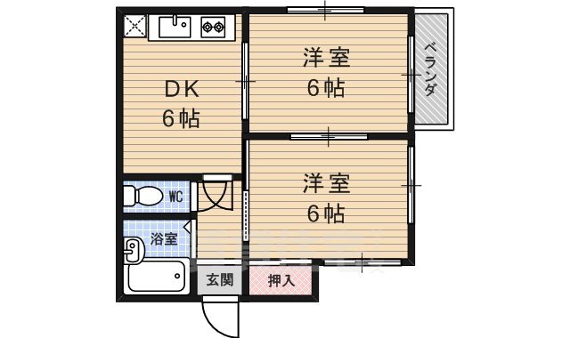 京都市中京区壬生賀陽御所町のアパートの間取り