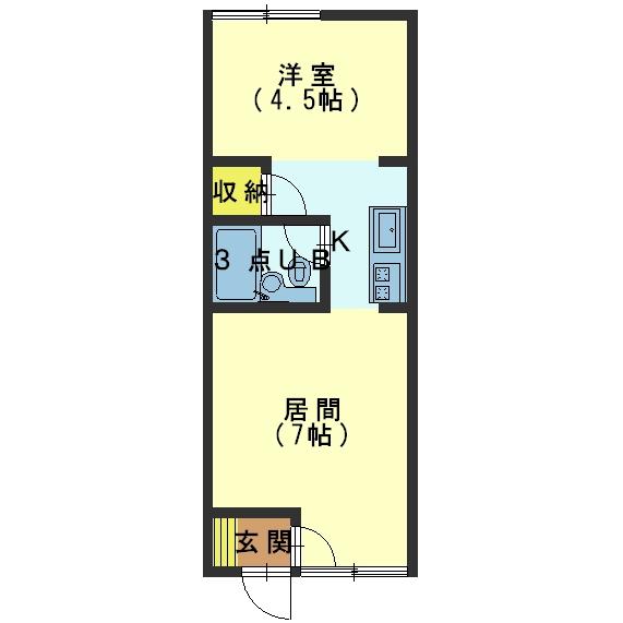 函館市堀川町のアパートの間取り