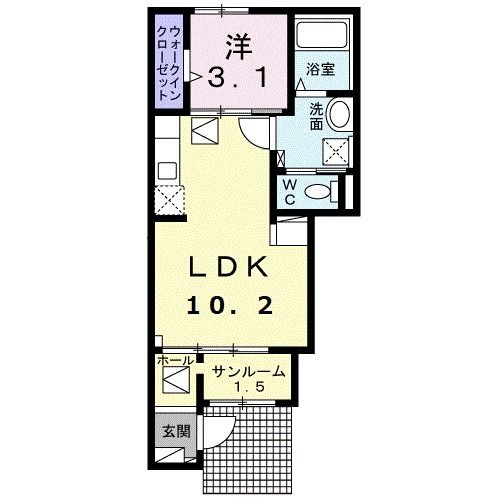 御殿場市北久原のアパートの間取り