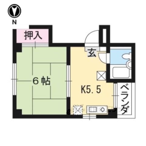 京都市左京区岩倉三宅町のマンションの間取り