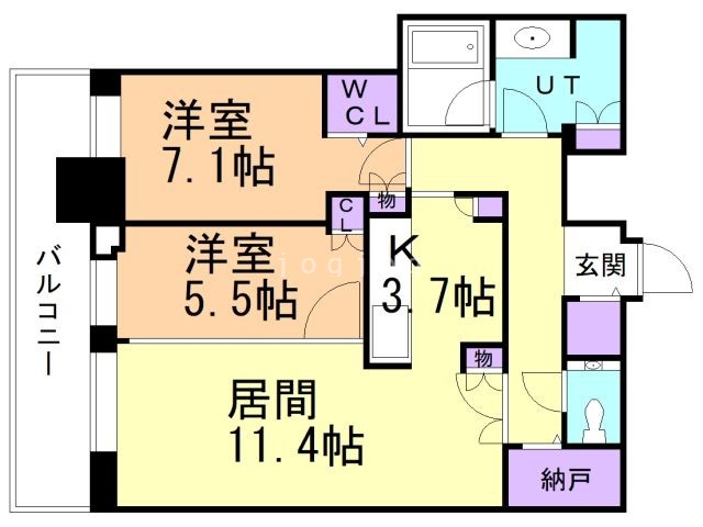 札幌市北区北八条西のマンションの間取り