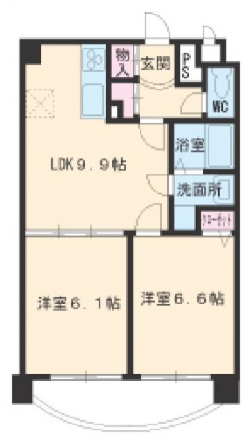 【名古屋市昭和区山里町のマンションの間取り】