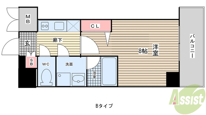 神戸市兵庫区中道通のマンションの間取り