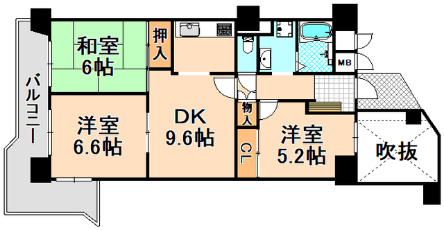 逆瀬川パークマンション11階の間取り