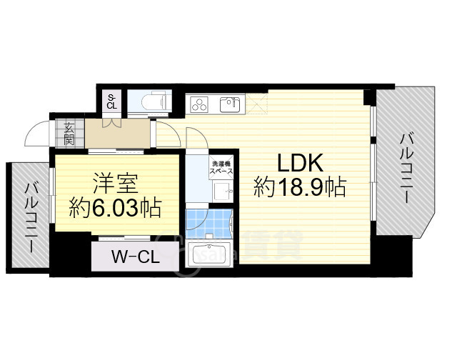 大阪市淀川区宮原のマンションの間取り