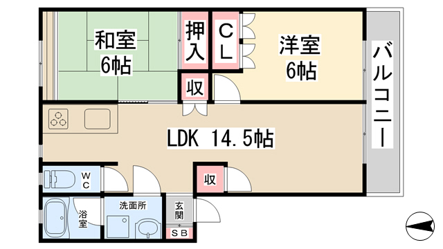 シルフィード花屋敷IIの間取り