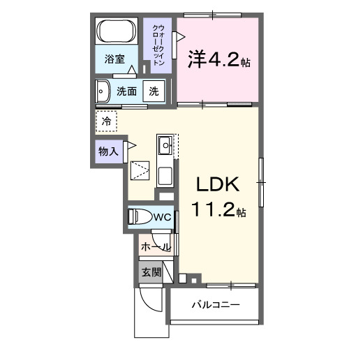 豊川市蔵子のアパートの間取り