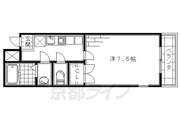 京都市伏見区京町６丁目のマンションの間取り