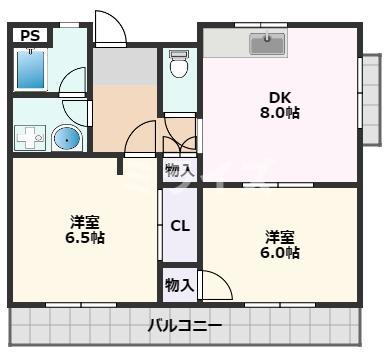 吹田市山田市場のマンションの間取り