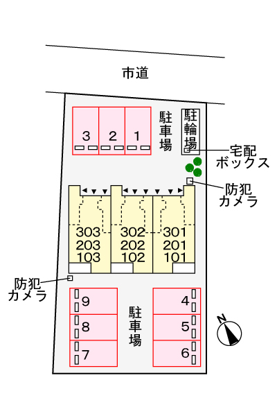 【中之島荘の駐車場】