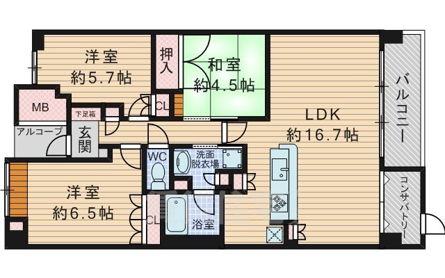 プラウド新千里西町の間取り