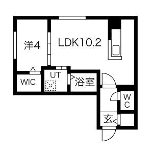 札幌市豊平区月寒西一条のマンションの間取り