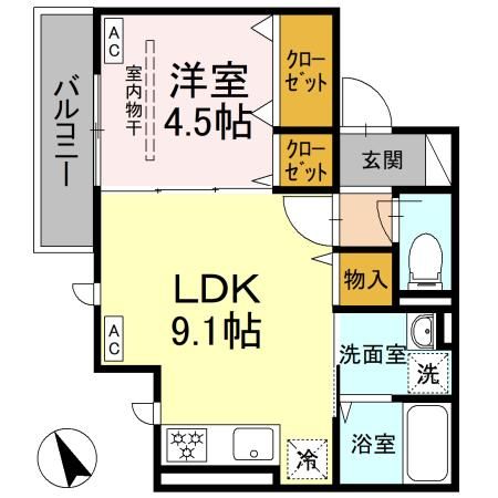 横浜市保土ケ谷区上星川のアパートの間取り