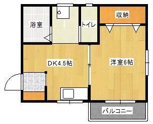 静岡市葵区弥勒のアパートの間取り