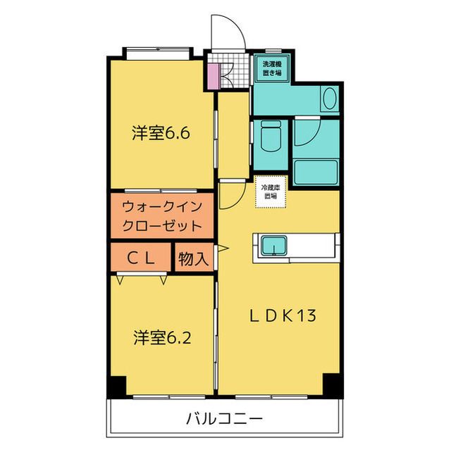 焼津市五ケ堀之内のマンションの間取り