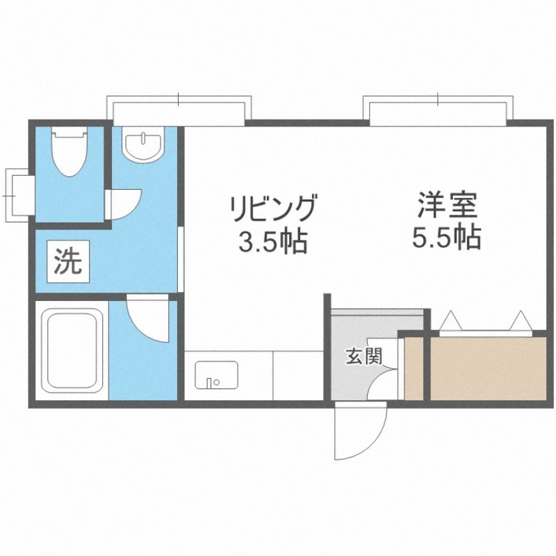 札幌市南区真駒内上町のアパートの間取り