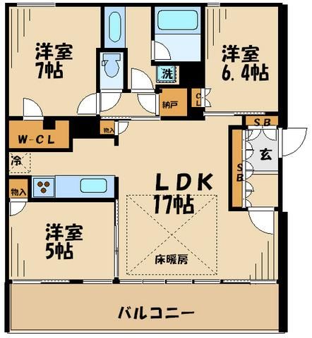 世田谷区砧のマンションの間取り