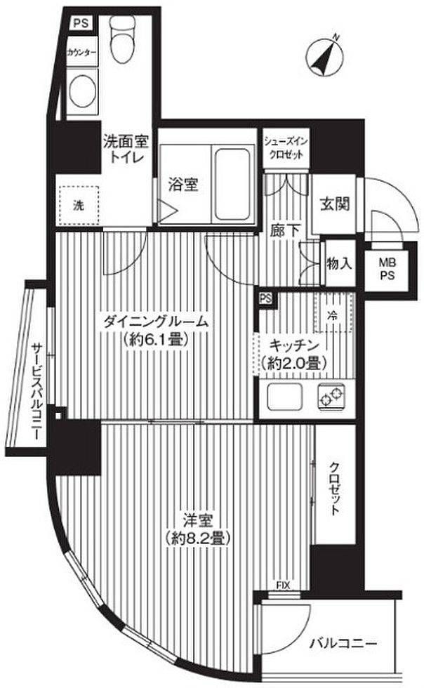 【渋谷区本町のマンションの間取り】