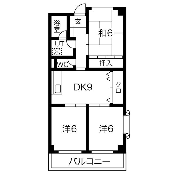 春日井市穴橋町のマンションの間取り