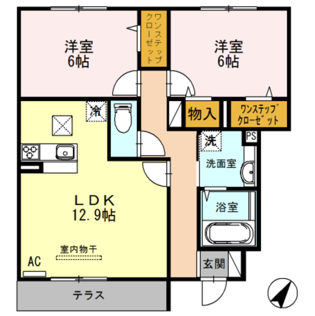 【コンフォート大伴の間取り】