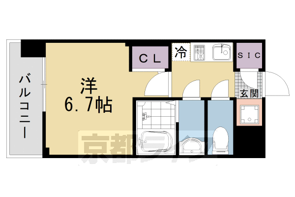 京都市右京区西京極新明町のマンションの間取り