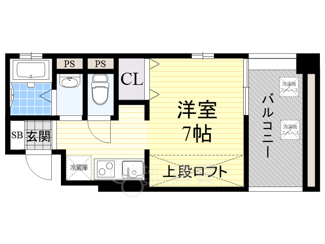 大阪市城東区中浜のマンションの間取り