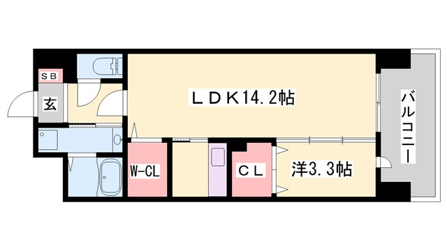 クレール姫路の間取り