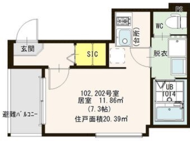 京都市伏見区深草平田町のアパートの間取り