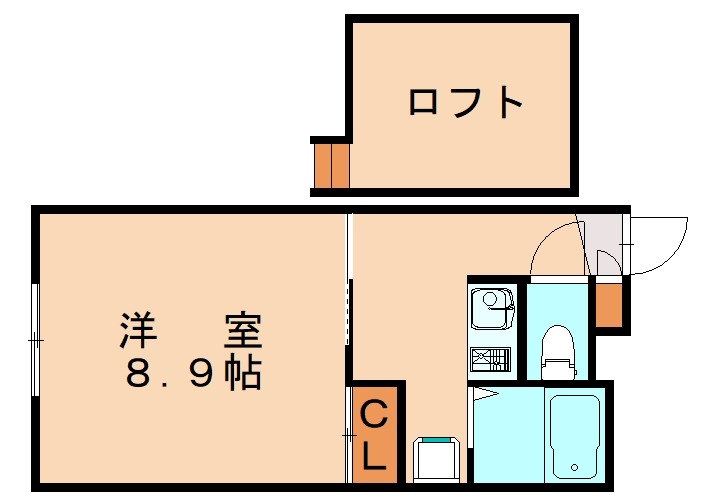 福津市花見が浜のアパートの間取り