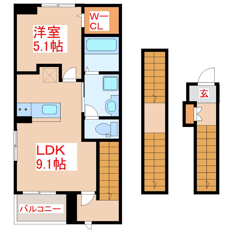 伊集院町徳重アパートの間取り