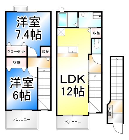 ガーデンハウス朝日山　Dの間取り