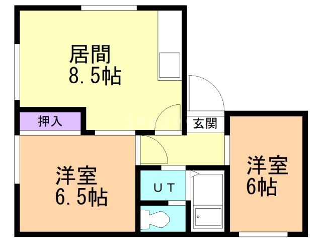 札幌市白石区菊水元町二条のアパートの間取り