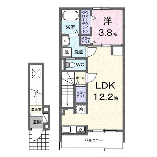 府中市広谷町のアパートの間取り