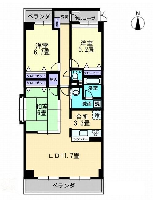 高松市松島町のマンションの間取り