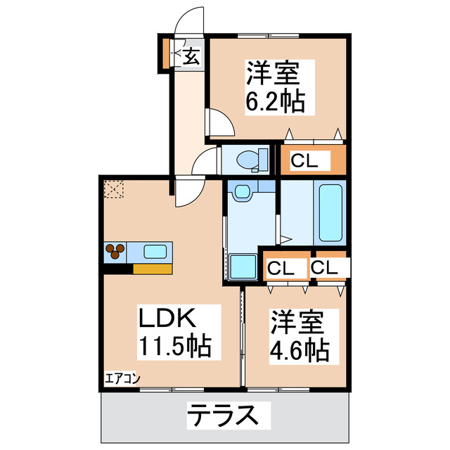 阿蘇郡高森町大字高森のアパートの間取り