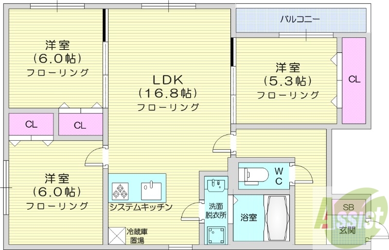 パークサイドN35の間取り