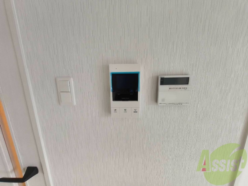 セキュリティ　モニタ付インターホンでセキュリティ面も安心です。