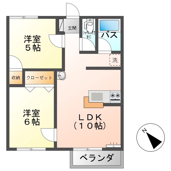 上田電鉄別所線 中塩田駅 徒歩16分 2階建 築36年の間取り写真