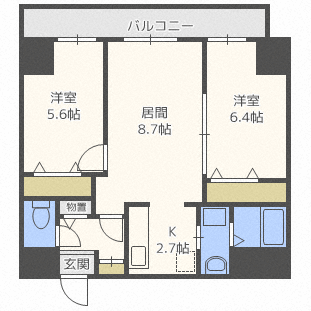 地下鉄東西線 西１８丁目駅 徒歩12分 10階建 築19年の間取り写真