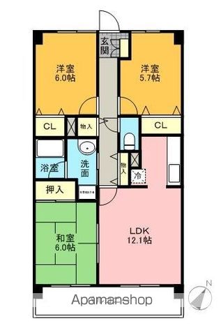 地下鉄桜通線 徳重駅 徒歩13分 3階建 築26年の間取り写真
