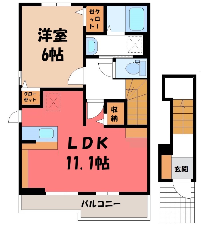 秩父鉄道 東行田駅 徒歩14分 2階建 築18年の間取り写真