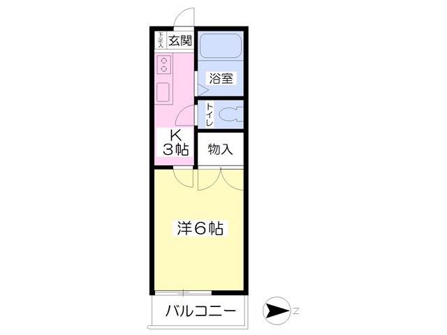 松山市木屋町のマンションの間取り