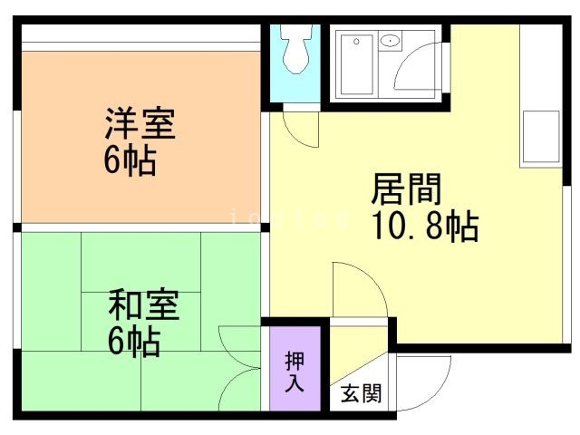 札幌市東区伏古一条のアパートの間取り