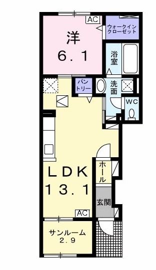 岐阜市中鶉のアパートの間取り