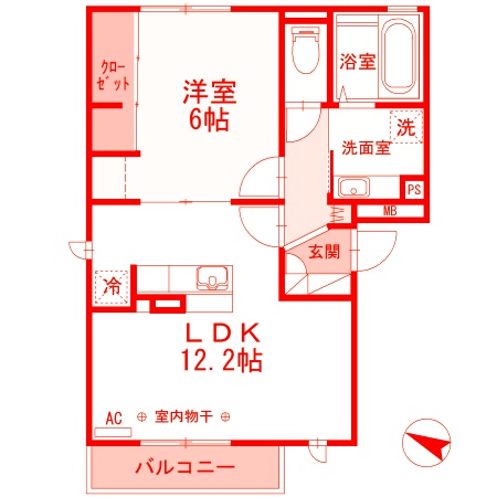 神奈川県座間市相模が丘３（アパート）の賃貸物件の間取り