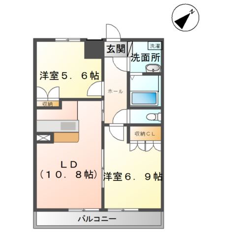 足柄上郡開成町延沢のアパートの間取り